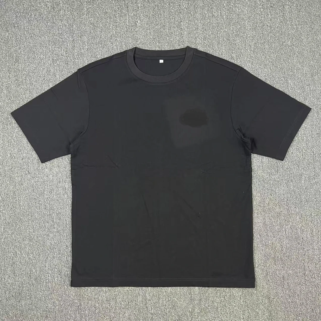 小雪山峰纯色圆领套头短袖T恤