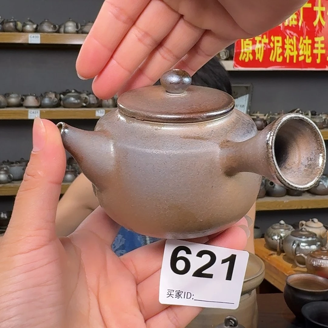 杯坭兴陶纯柴烧原矿泥料纯手工壶