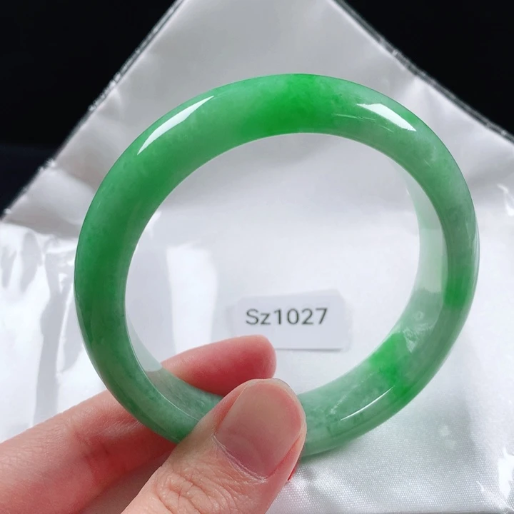 未镶嵌手镯翡翠缅甸天然A货翡翠手镯Sz1027圈口57