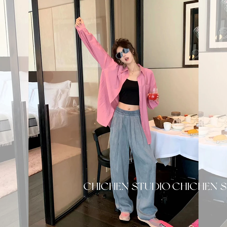 CHICHEN 《吹吹海风》夏日凉爽天丝垂垂裤宽松休闲裤