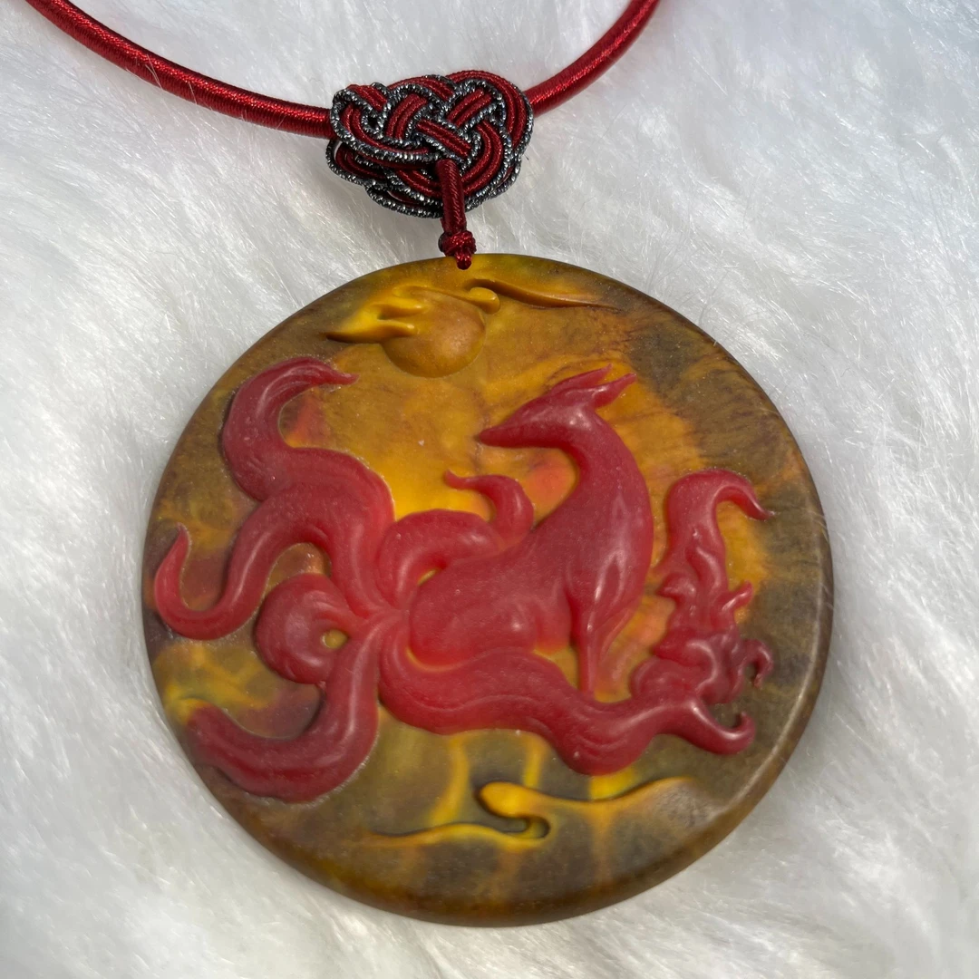 非金属树脂吊坠 狐牌流苏挂饰