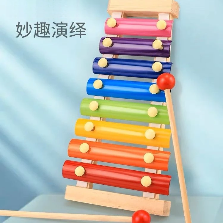 点砚手敲琴婴幼儿童敲击乐器宝宝玩具型音乐玩具木质手敲琴