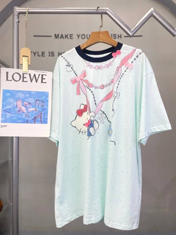 君家小众设计猫猫蝴蝶结设计短袖