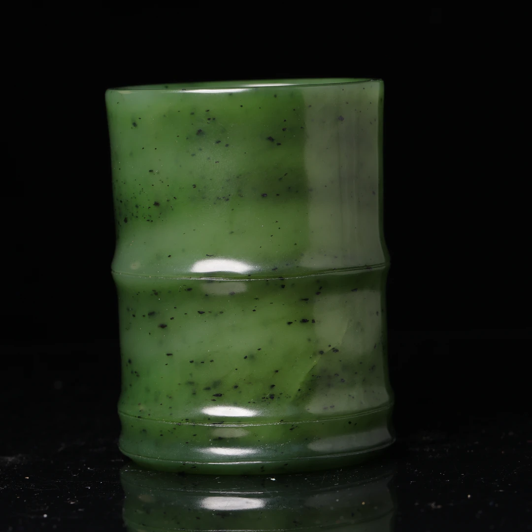 清代和田碧玉笔筒-NX