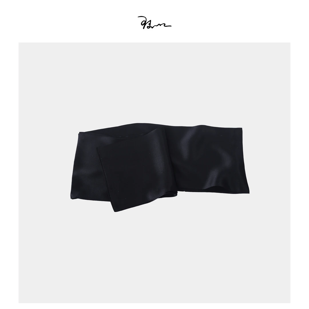 【黑丝】陆一口定制黑色桑蚕丝丝巾