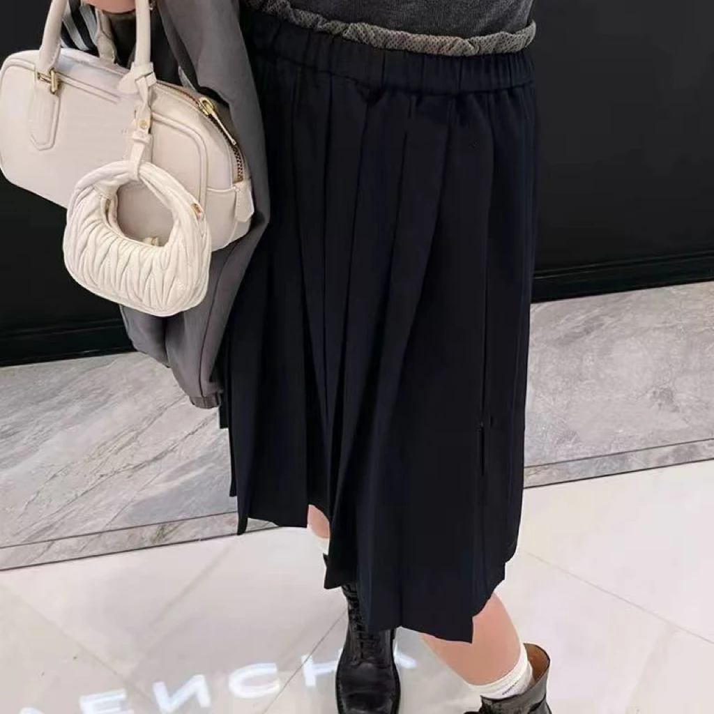 【BAI】百褶裙女夏新款休闲松弛感半身裙25034