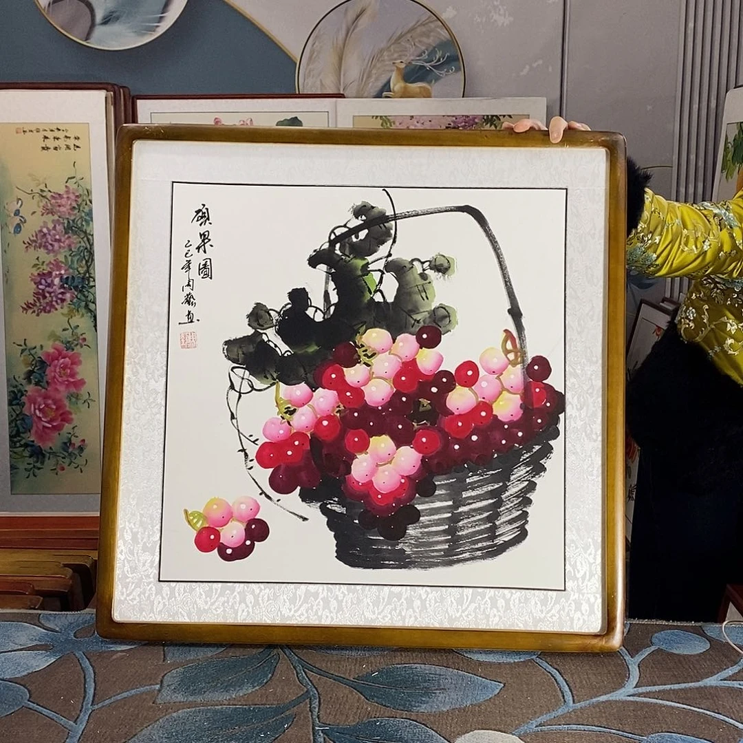 国画62✖️62厘米国画作品带框包邮
