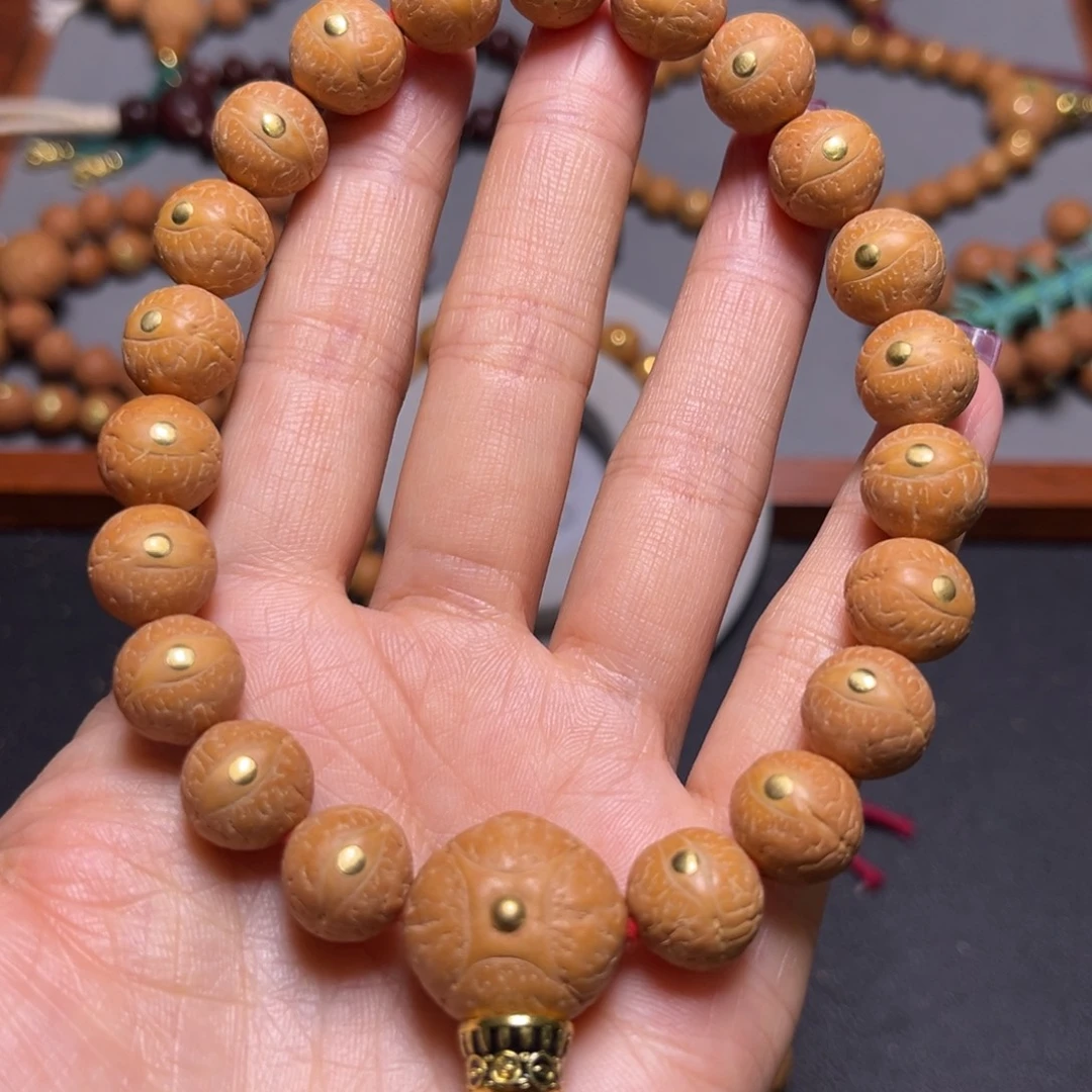 凤眼菩提吊坠12mm2025精品铜钉手串