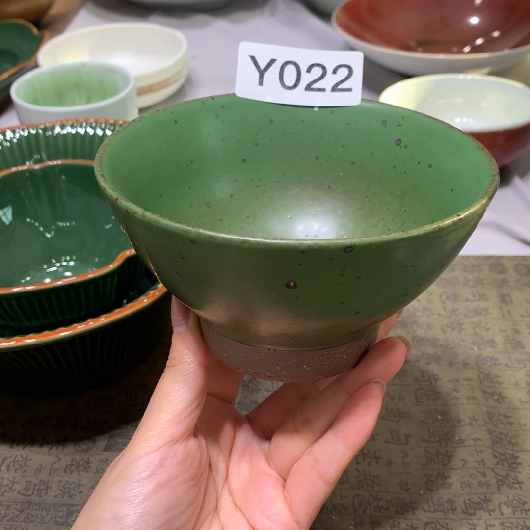 陶景德镇粗陶复古盘碗微瑕4只