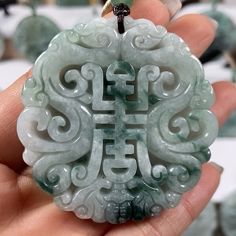 翡翠颈饰未镶嵌仿古龙行天下福利翡翠