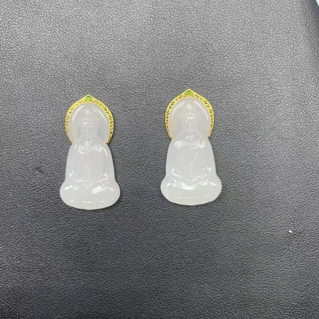 【玉经纶】71115/Q31-和田玉观音吊坠-多样性发其一