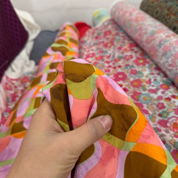 19 纯植物泡泡亚麻棉面料3米价