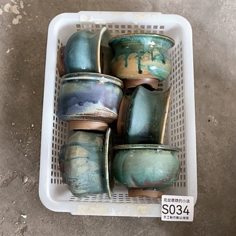 紫砂花盆034微瑕品口径7到8左右