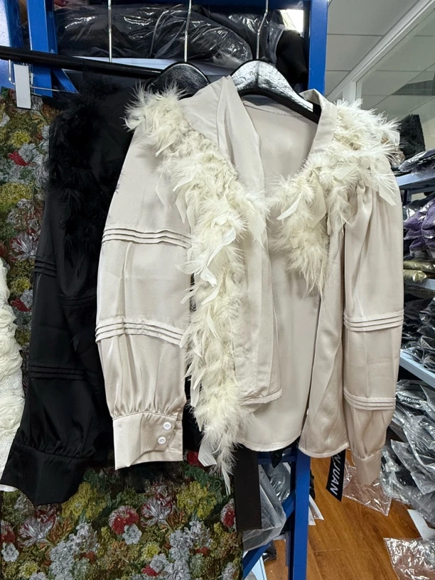 6353韩版重工毛毛衬衫