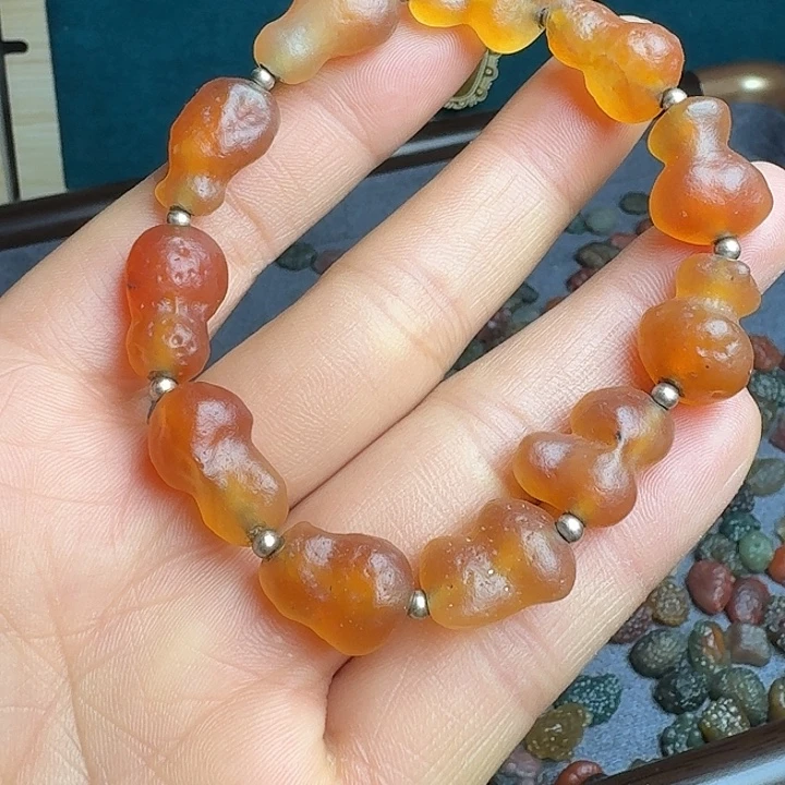 玛瑙/玉髓合金手链阿拉善彩糖心