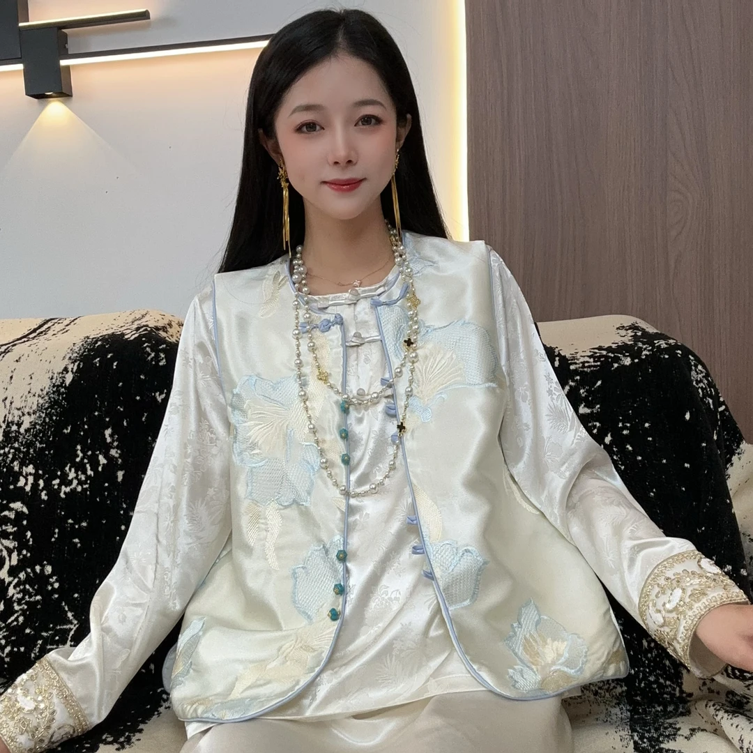 【月吟】新中式国风刺绣高定马甲