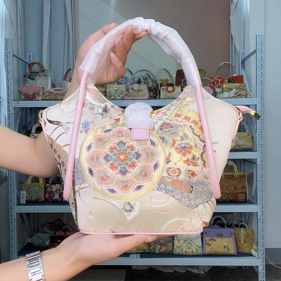 织物桑蚕丝非遗唐锦梅花菜篮子