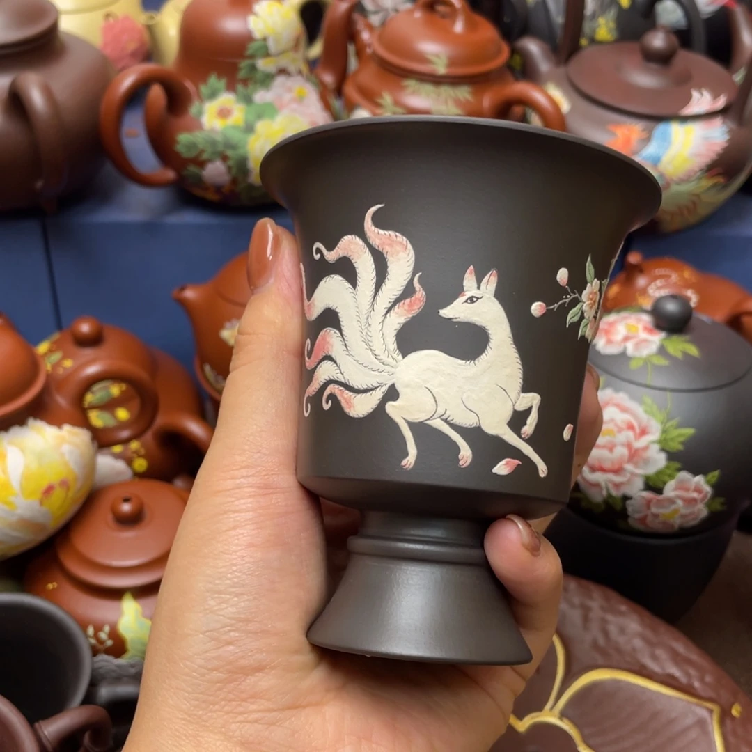 红泥茶杯紫砂主人杯150cc