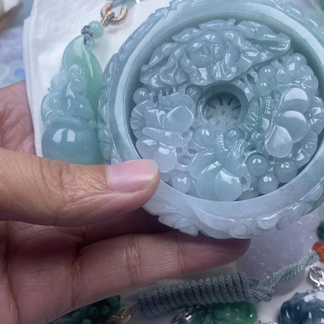 颈饰未镶嵌翡翠天**@翡翠