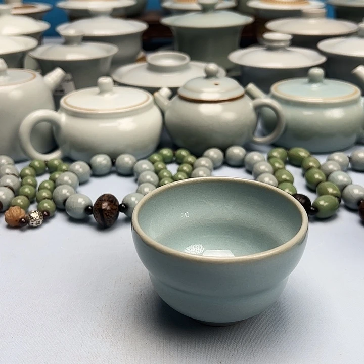 杯微暇天青釉福禄杯原矿原釉原产地