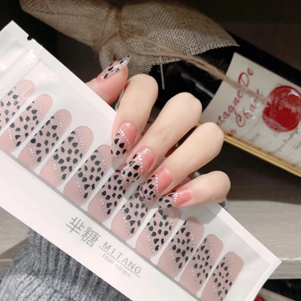 【冰晶豹纹】22指凝胶美甲贴防水持久甲油膜指甲贴纸