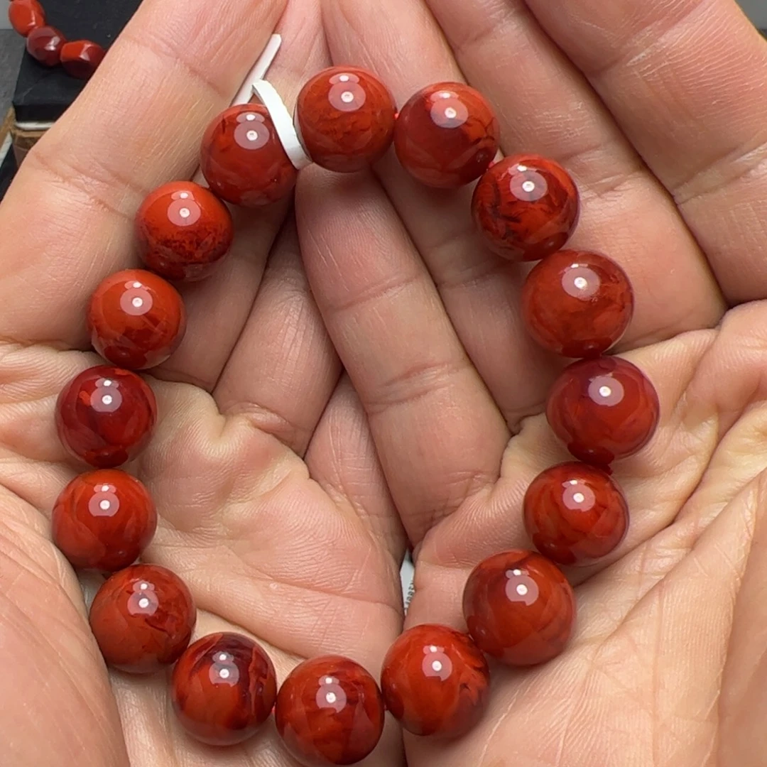 用***玉南红玛瑙未镶嵌手串