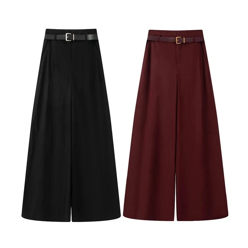 【迪家同款】2025年夏季新款高腰显瘦直筒休闲阔腿裤长裤女6062