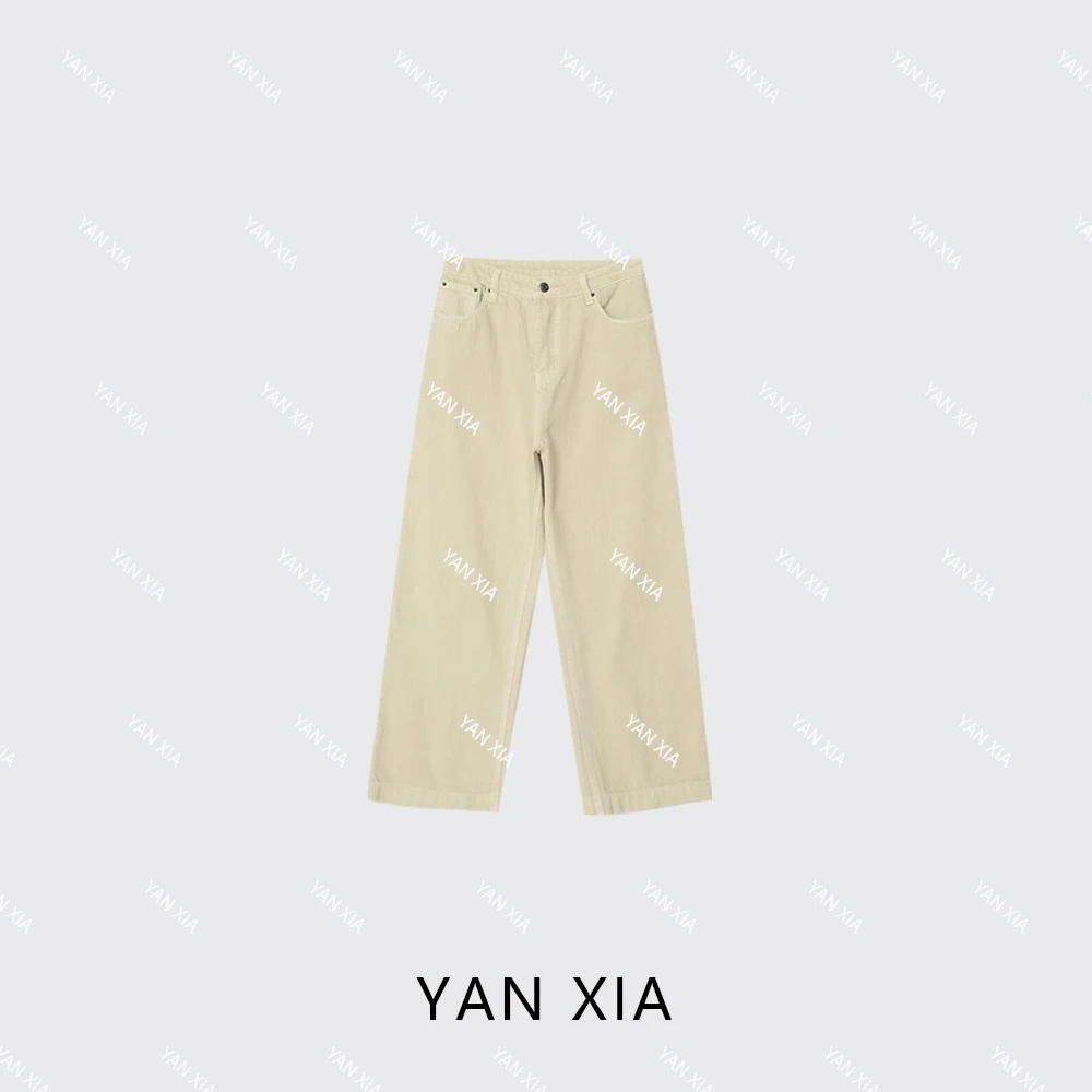 这颜色绝了！复古高腰显瘦直筒牛仔裤 23-399