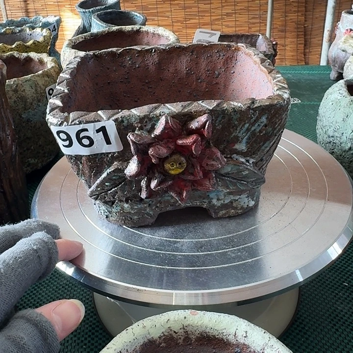 内口12高9粗陶手工