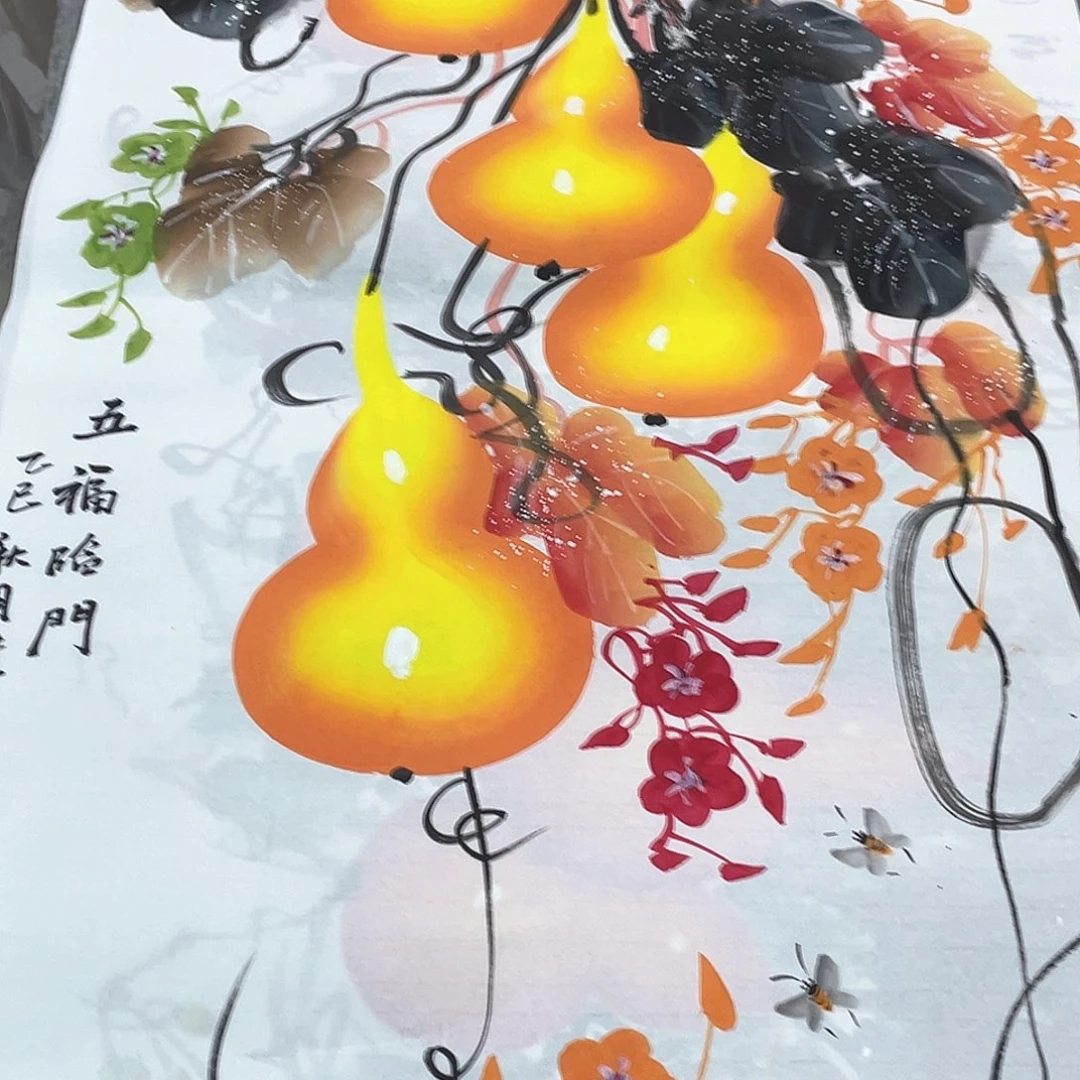 国画纯手绘的花鸟山水