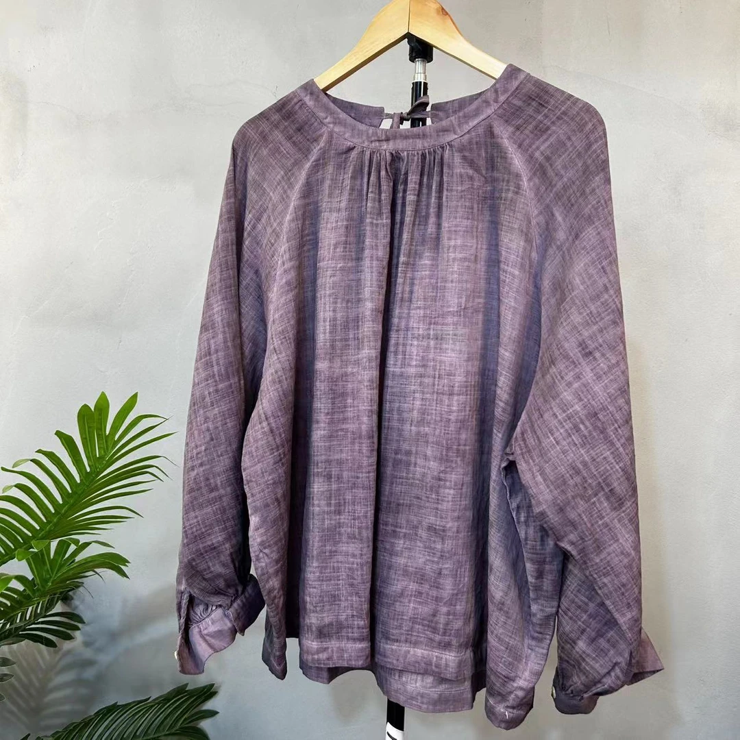 【M739】糖糖麻衣  苎麻套头长袖衫