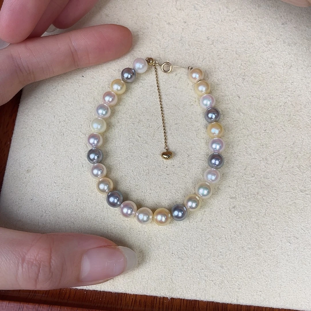 手链海水珍珠18K金镶嵌