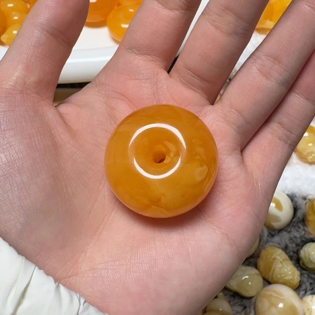 琥珀未镶嵌裸石蜜蜡平安扣