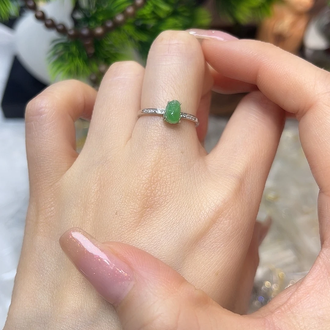 翡翠银S925镶嵌戒指