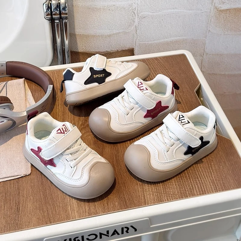 ABC女宝宝运动鞋低帮板鞋学步鞋2025春秋新款男童软底休闲鞋小童