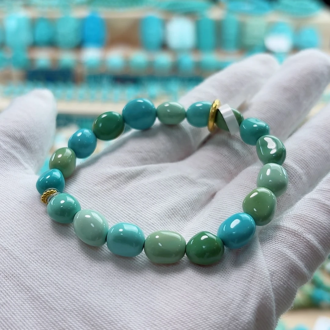 绿松石18K金镶嵌珠宝奇石