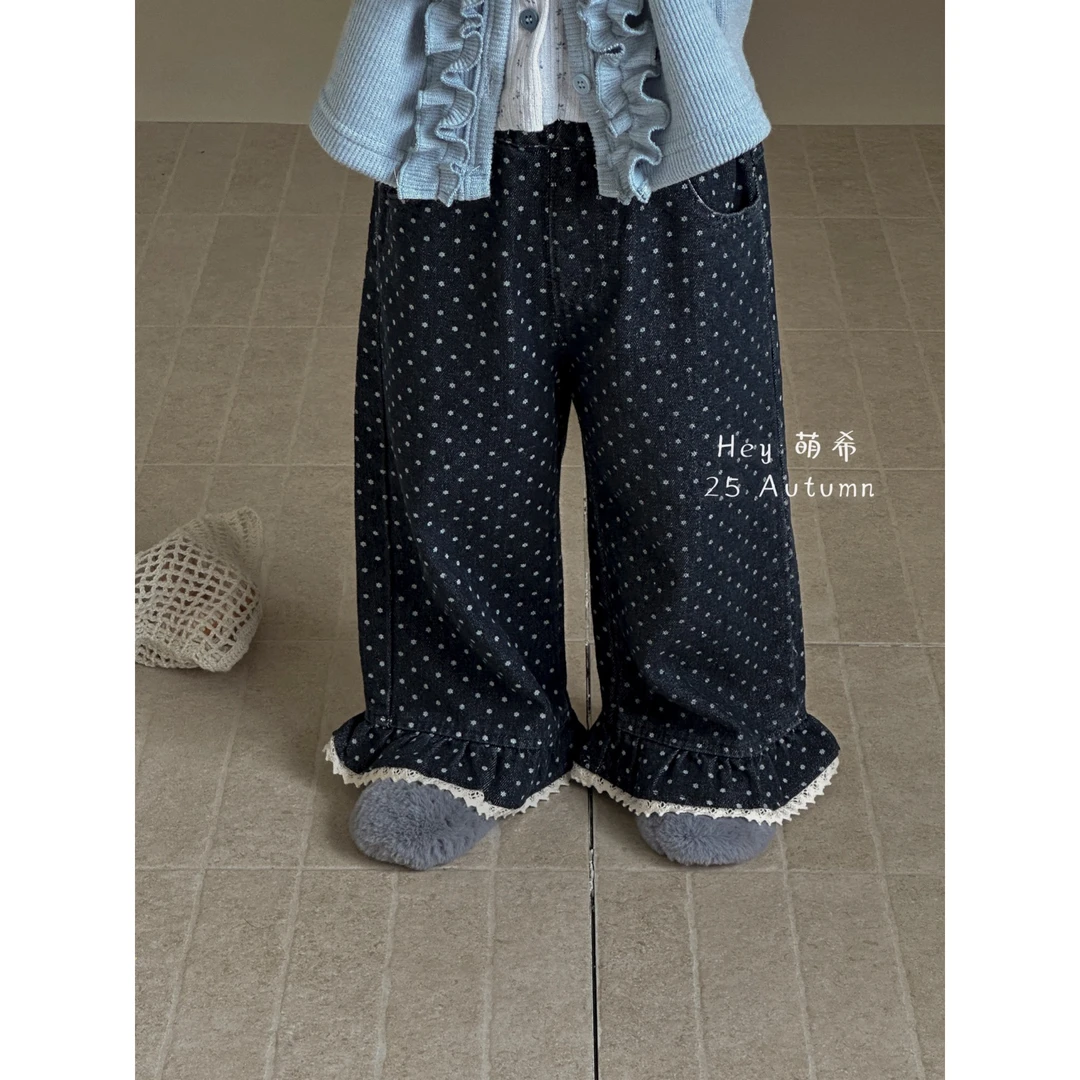 萌希·25秋~波点花边牛仔裤K5866（汉服）