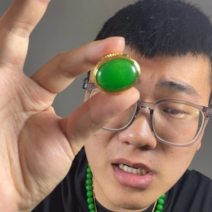 未镶嵌戒指翡翠高端时尚大鸽子蛋戒指