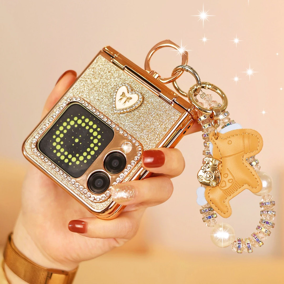 金色铰链全包适用华为novaflipS手机壳磨砂nova flip防摔女款指环