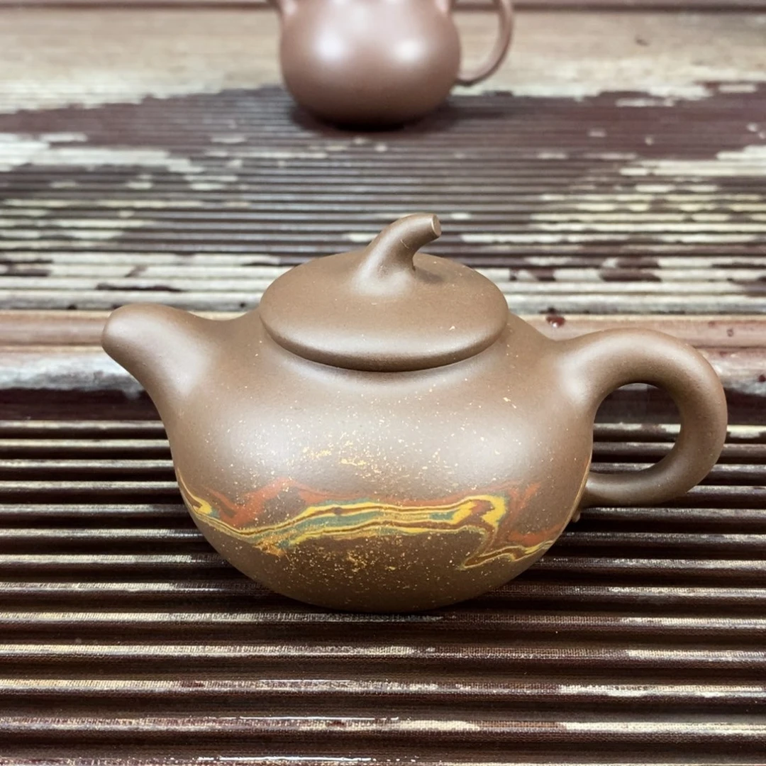 紫砂茶壶宜兴原矿紫砂壶茄瓜全手工180c