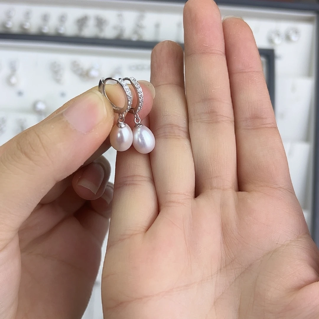 飘***埃银S925镶嵌耳饰淡水珍珠