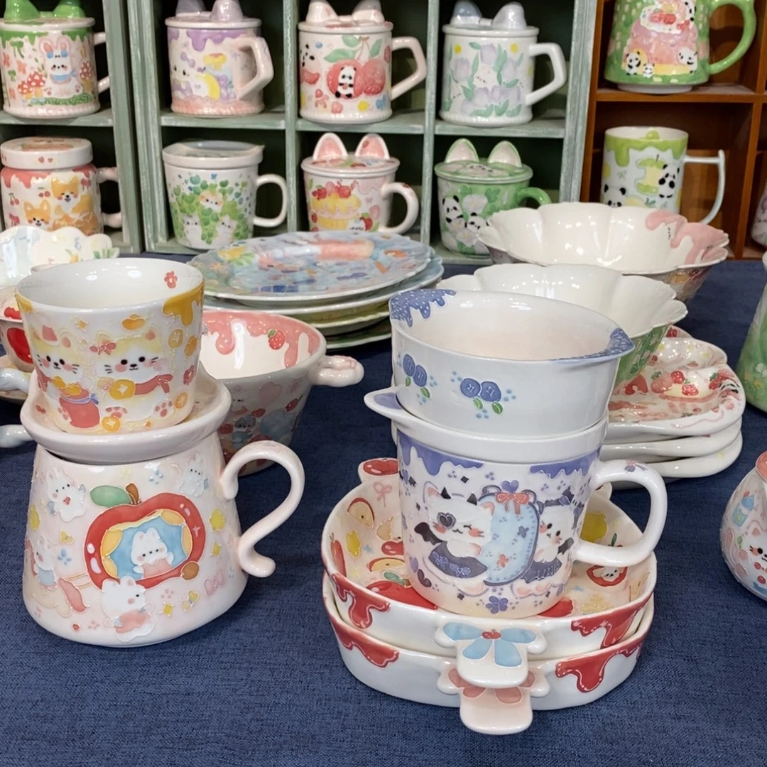 真***瓜瓷片四个马克杯福利