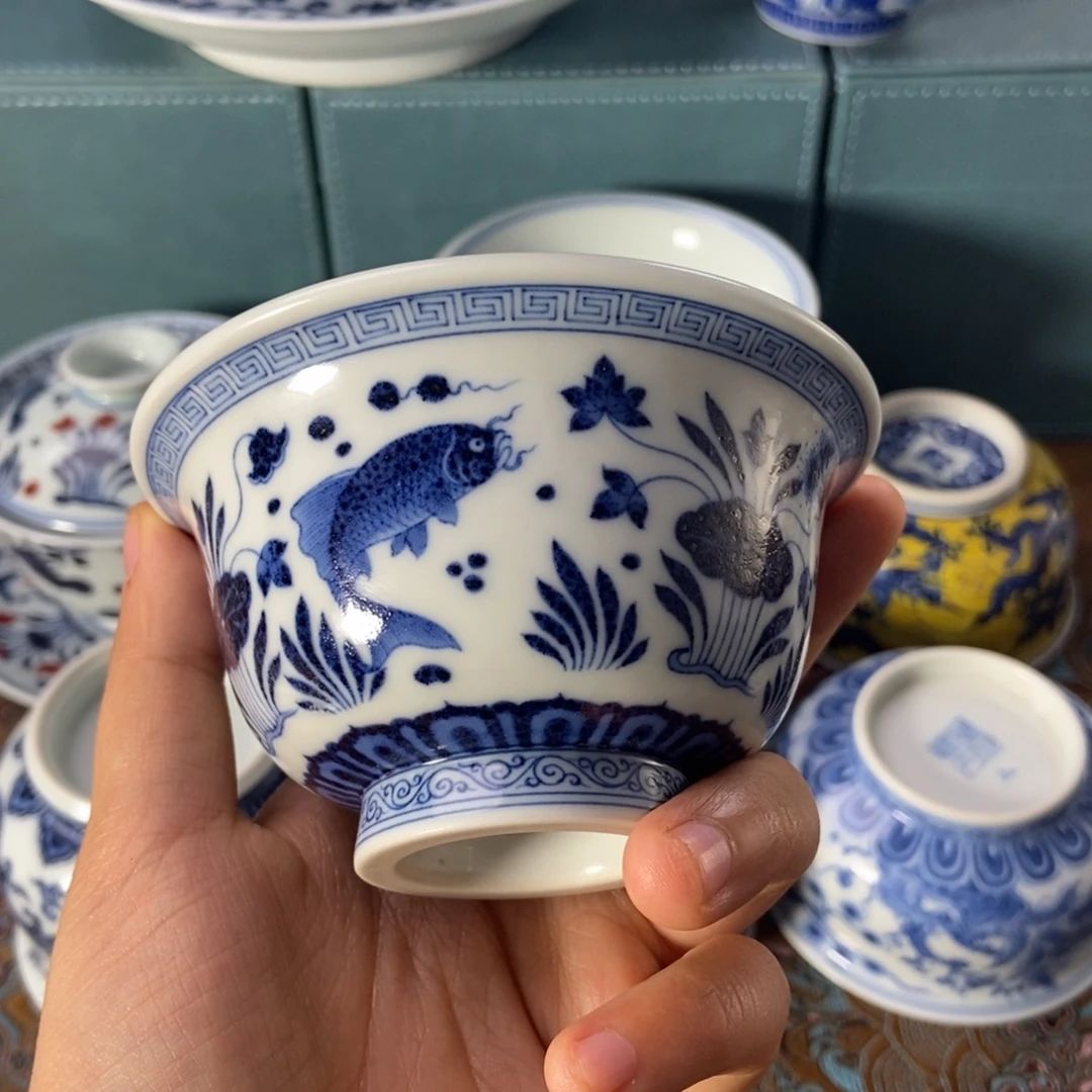 杯水造青花 鱼藻压手