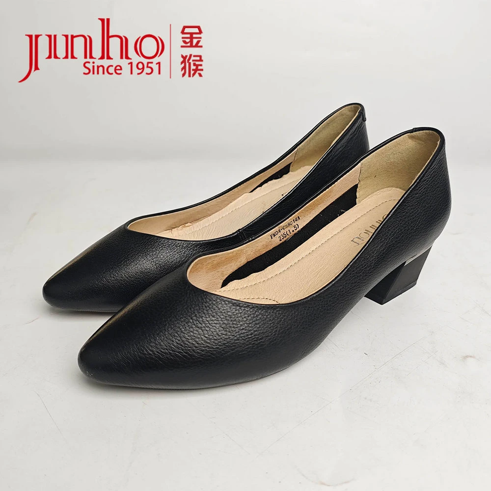 Jinho/金猴【微瑕，介意勿拍】头层牛皮时尚尖头女单鞋C58014A-8