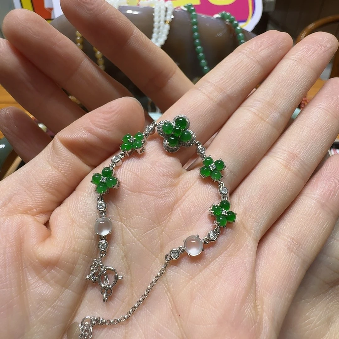 18K金镶嵌手链翡翠