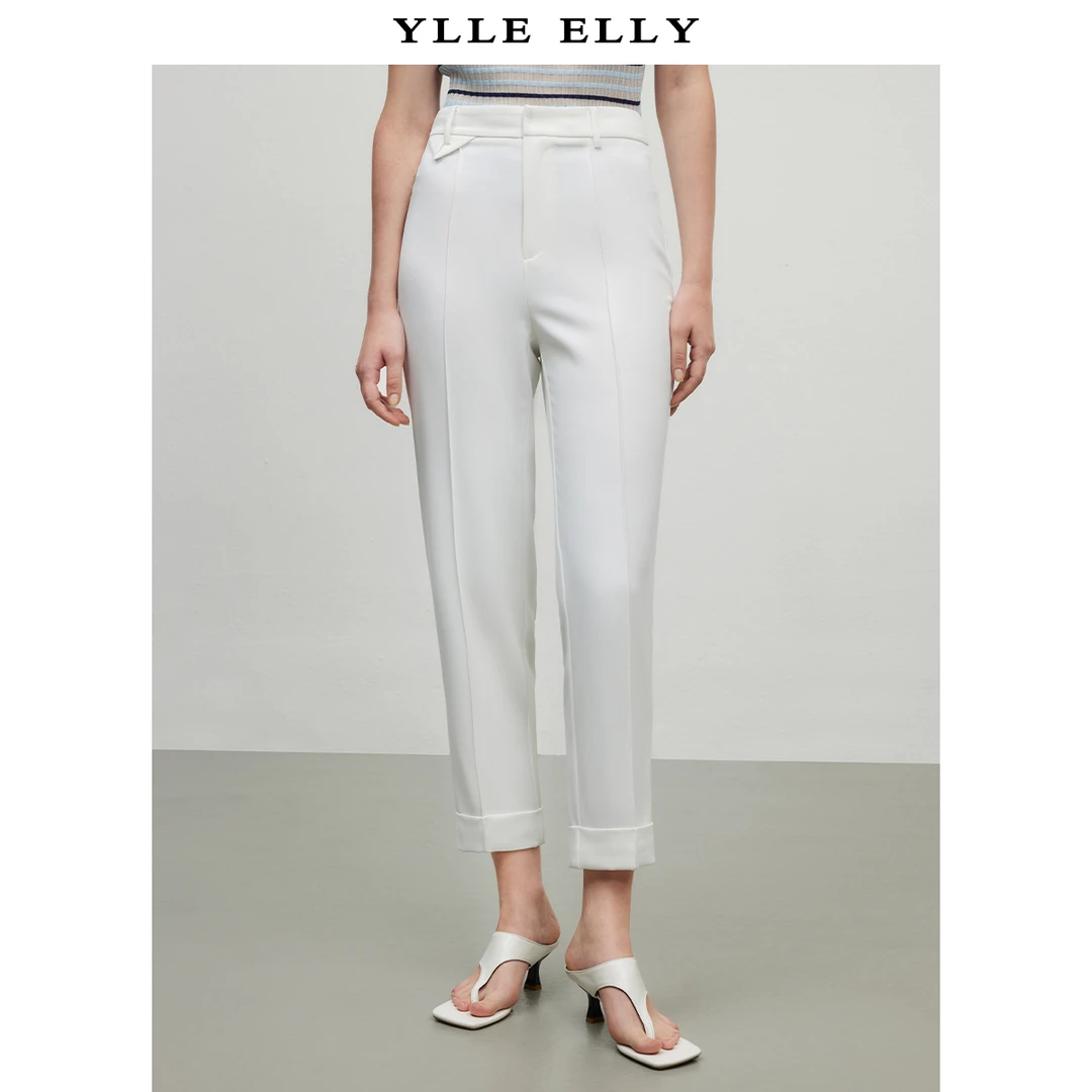 【珊珊专属】商务风纯色西裤夏季新款猫耳设计简约高腰休闲长裤