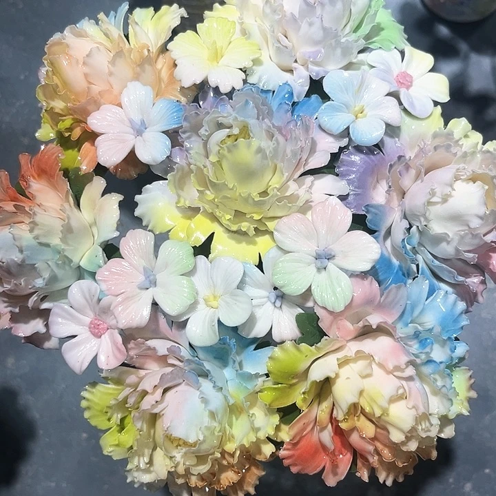 陶瓷花花摆件，花束