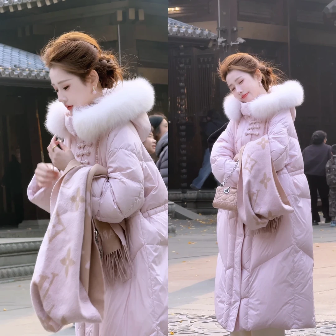 【婷婷】《云朵系列•0压感》90国标白鸭绒 狐狸毛羽绒服TT2SDTY2672