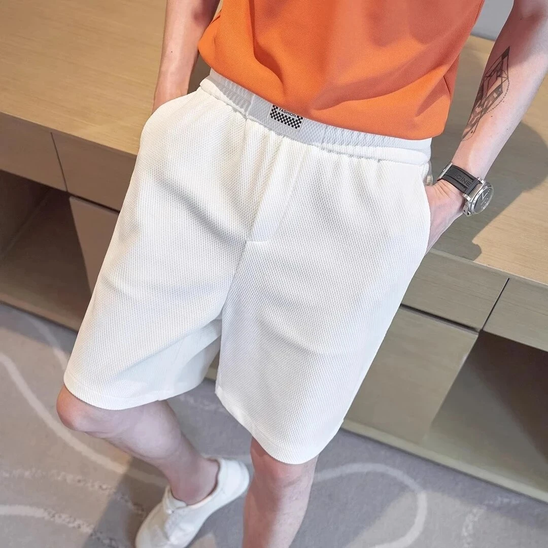 仓石一树松紧弹力腰休闲短裤男夏季薄款直筒五分裤高级感运动中裤