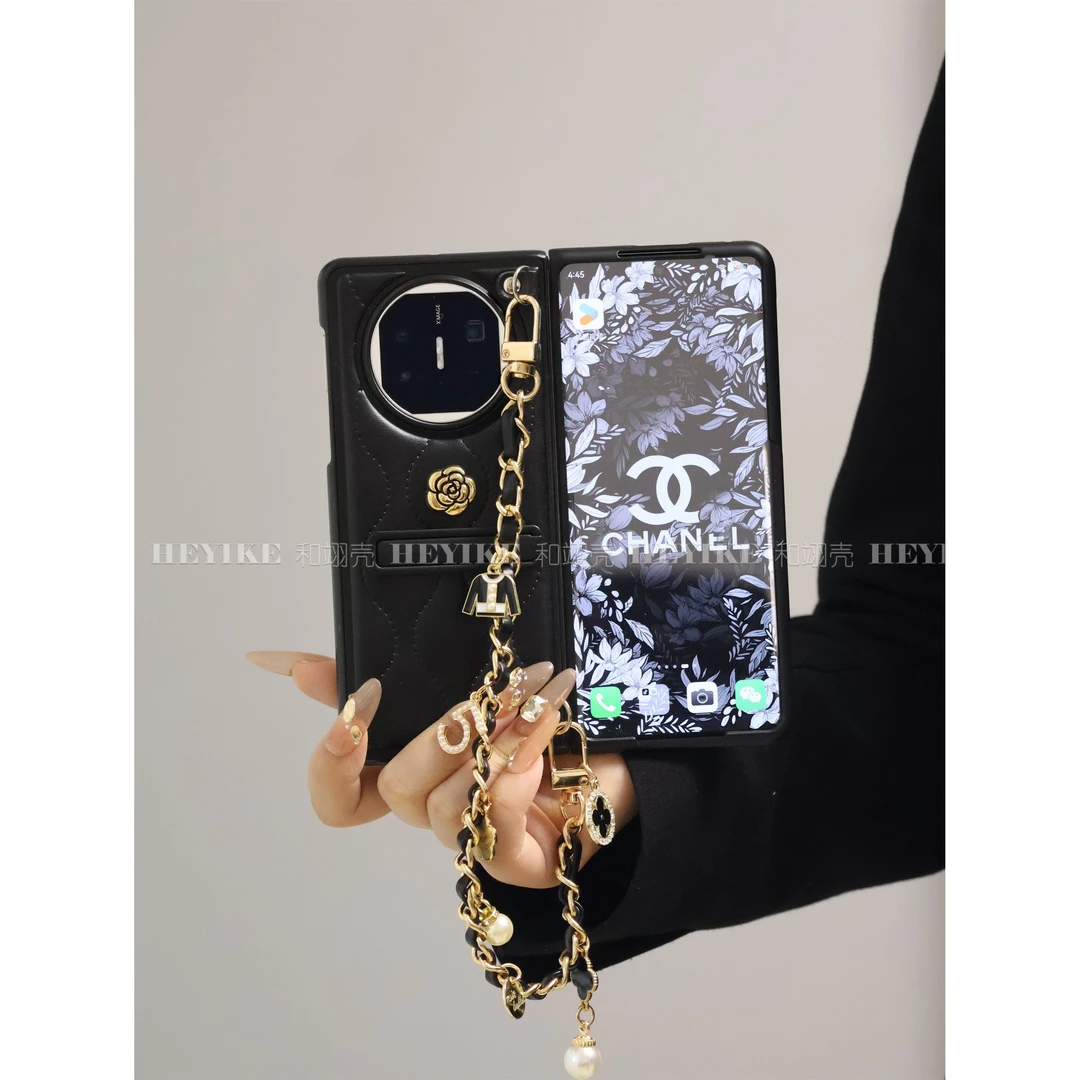 适用华为mateX6手机壳优雅黑色小香风折叠创意X5典藏版支架潮牌